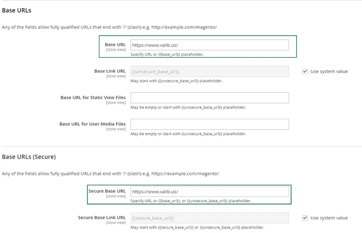 configuration https magento