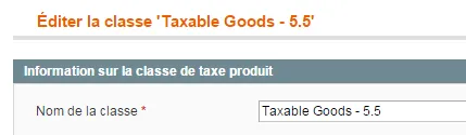 classe taxe produit magento