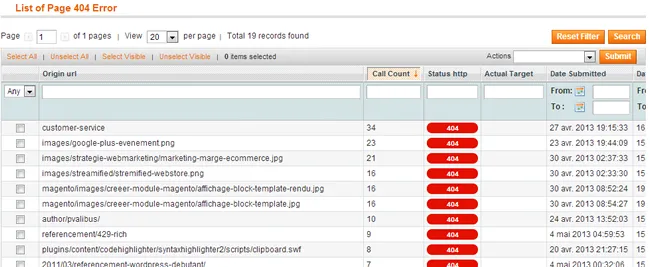 module magento détection 404