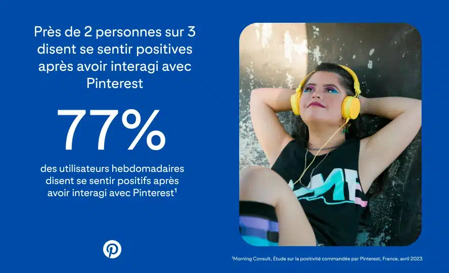 Statistiques Pinterest sur le sentiment positif de ses utilisateurs