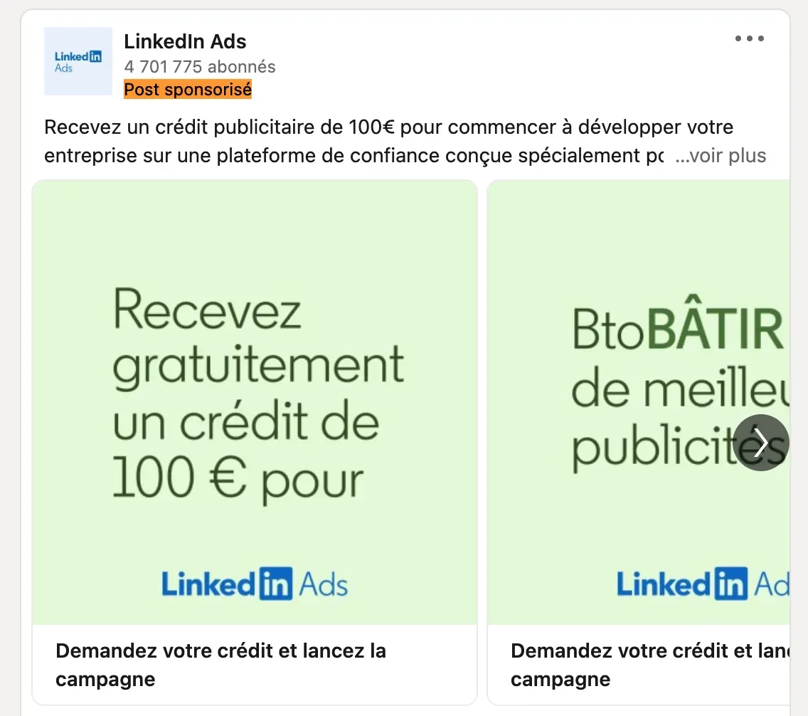 exemple publicité réseaux sociaux