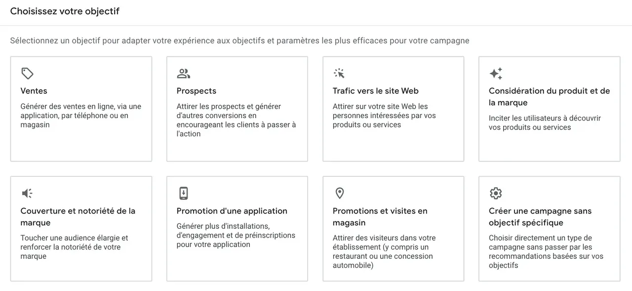 Choisir le bon type de campagne Google Ads