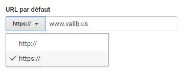 réglages analytics https