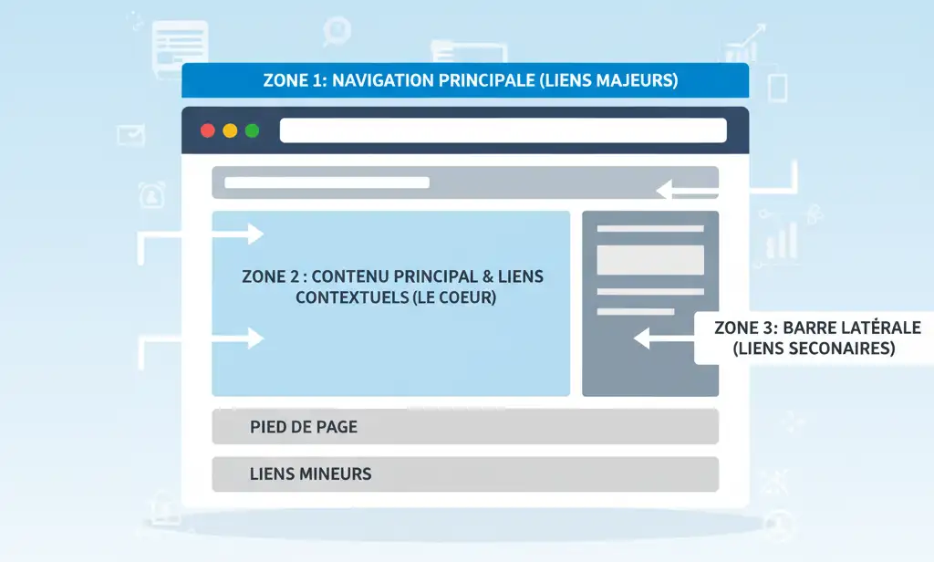 Où trouve-t-on les liens internes sur un site ?