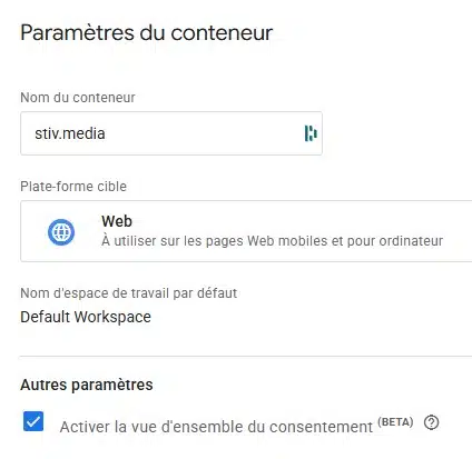 activation consent mode v2 dans google tag manager