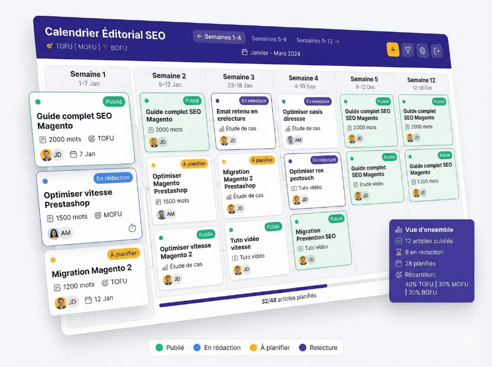 Calendrier édito SEO