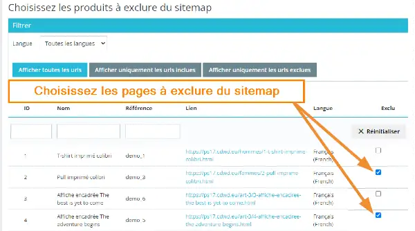 Module sitemap Op'Art pour Prestashop