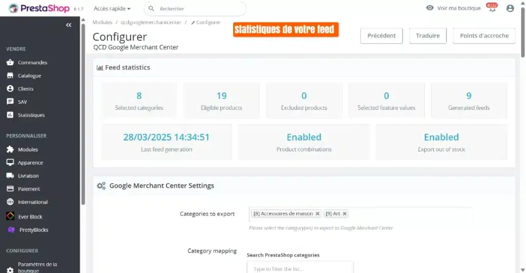 Module prestashop google merchant center