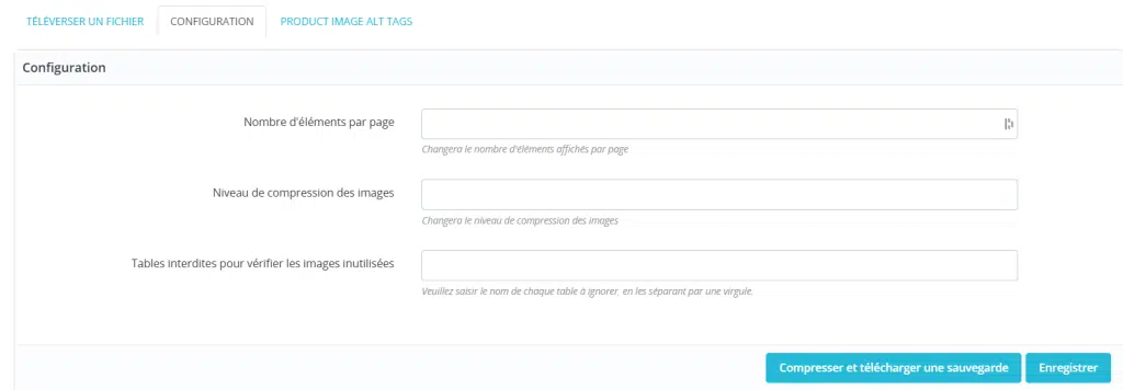 configuration des images en masse prestashop