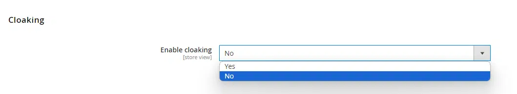 Activer le cloaking dans magento 2