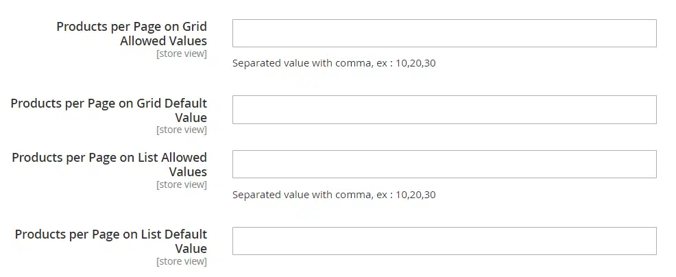 Personnaliser le nombre de produits dans le module SEO Magento