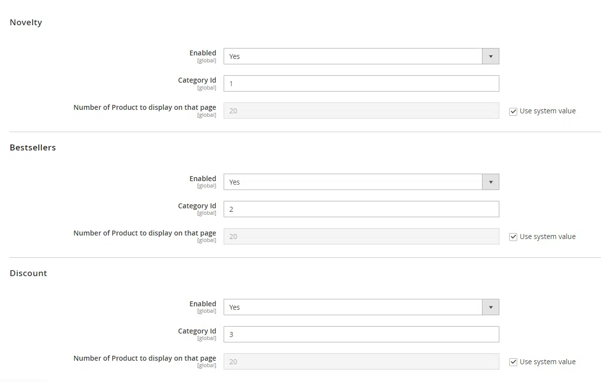 Configuration du module auto fill categories Magento
