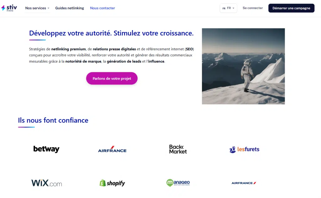 Page d'accueil du site Stiv Media